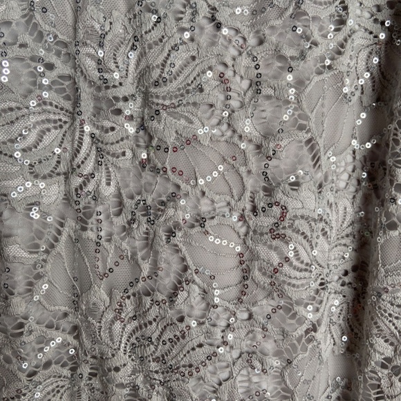 Dressbarn Roz & Ali Dress Gray with Sparkle - Picture 6 of 6